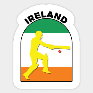 Ireland Cricket Batsman Ireland Flag Sticker